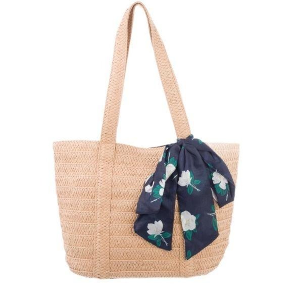 Draper James Handbags - DRAPER JAMES Natural Woven Raffia Straw Tote